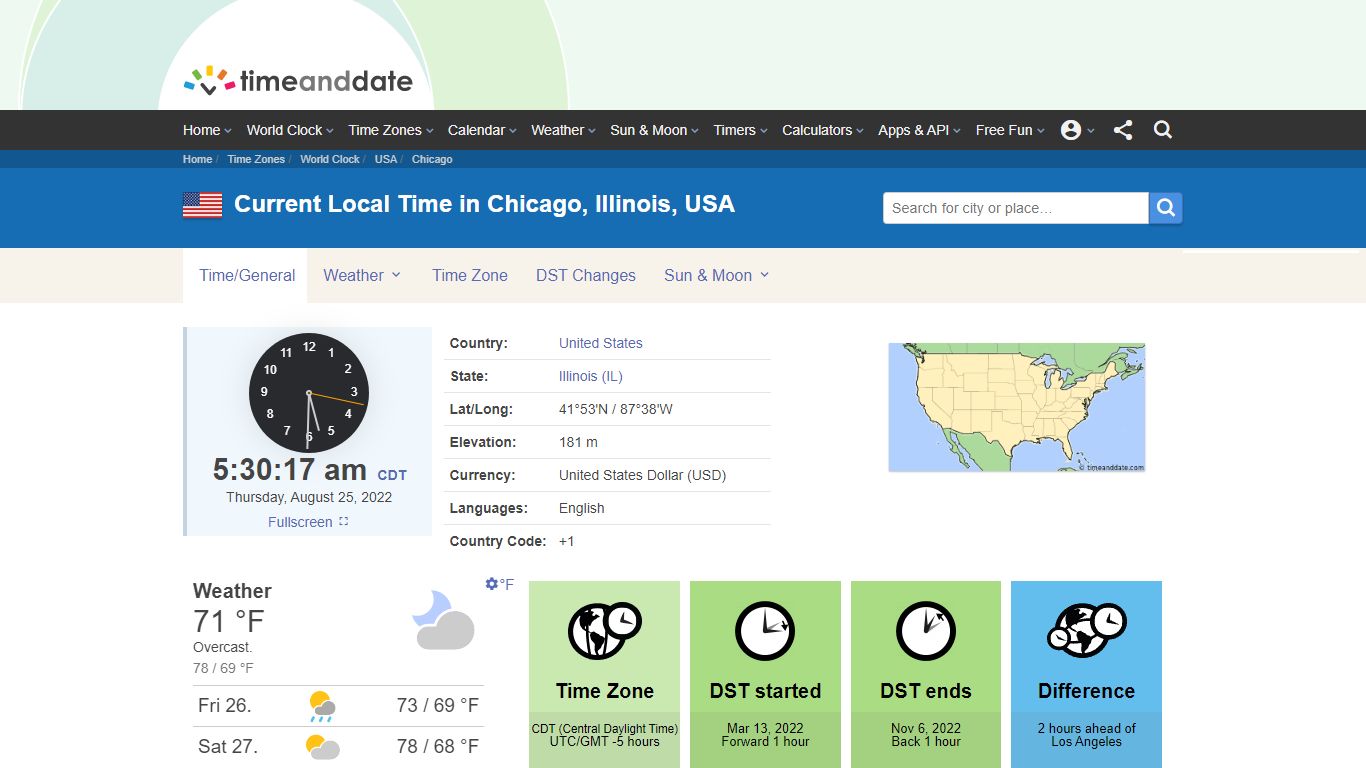 Current Local Time in Chicago, Illinois, USA - Time and Date