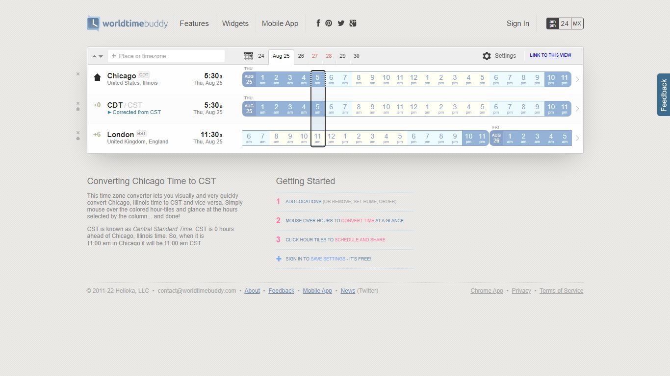 Chicago Time to CST Converter - Convert Chicago, Illinois Time to ...