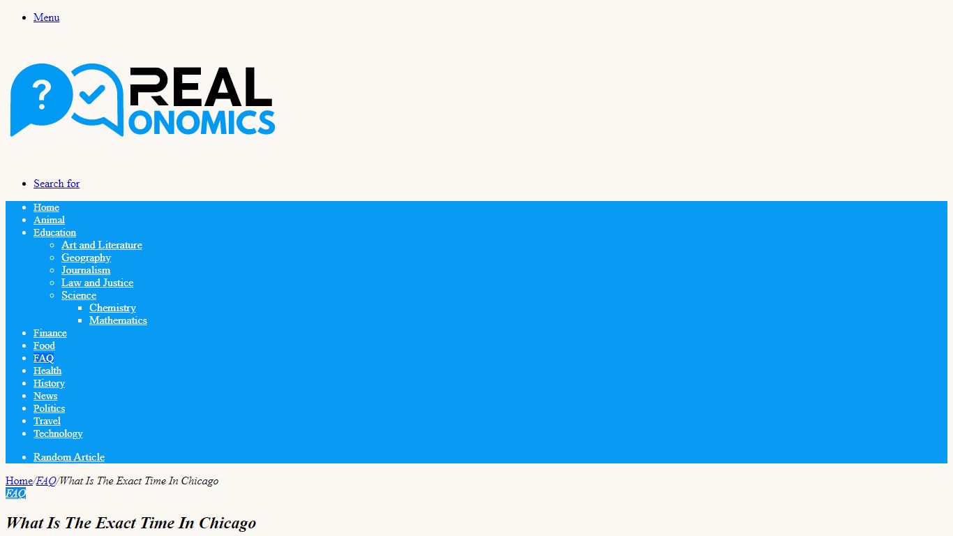 What Is The Exact Time In Chicago - Realonomics